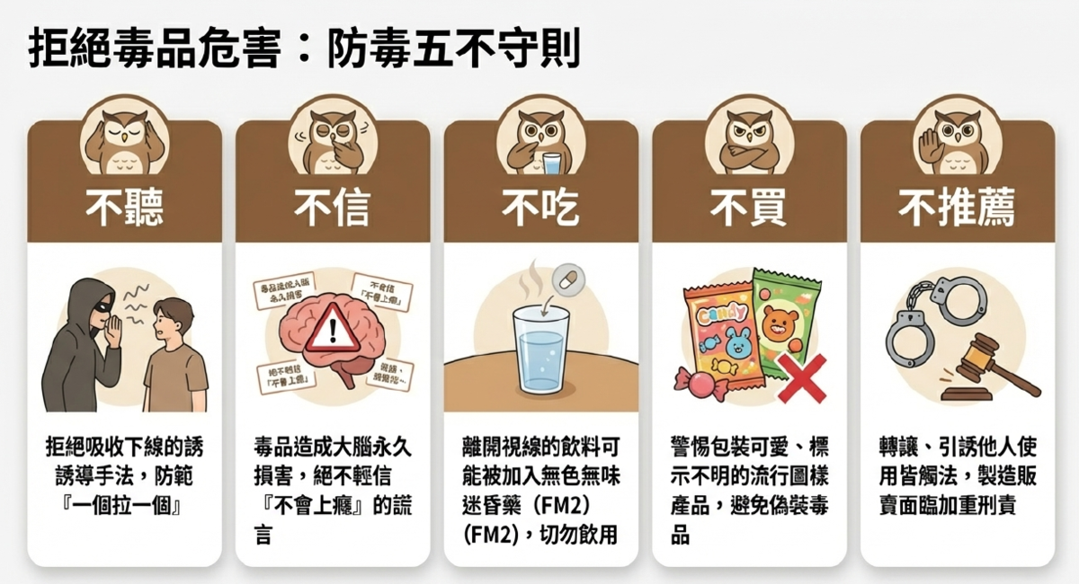 拒絕毒品危害五不守則